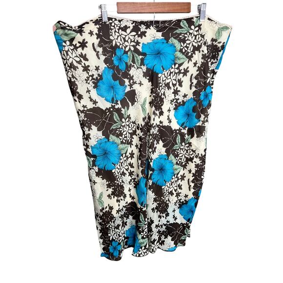 Marianne Boho Floral Skirt Sz 2X Lined Cocktail Office USA Lace Stretch Midi 70s - Picture 1 of 9